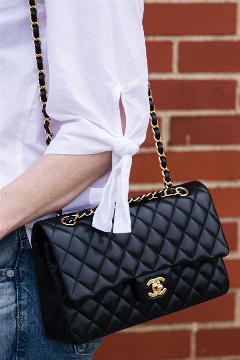 chanel classic flap black bag gold|authentic chanel classic flap bag.